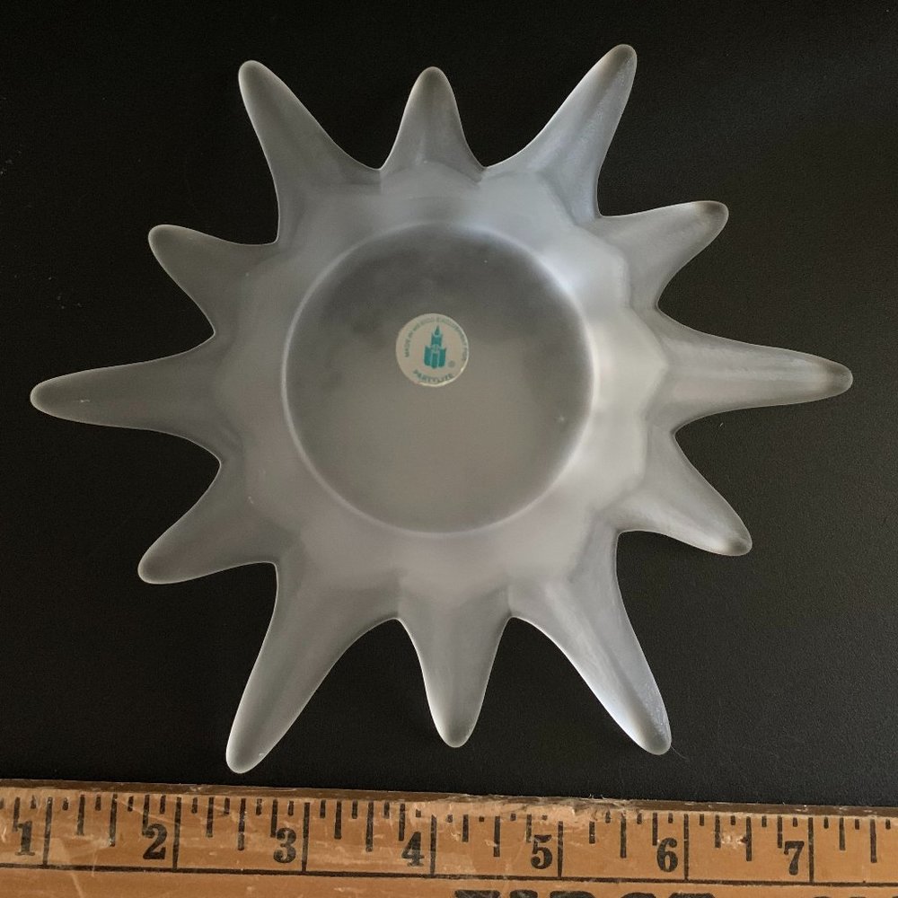 1960's PartyLite, Starburst Theme Frosted Glass Candle Holder